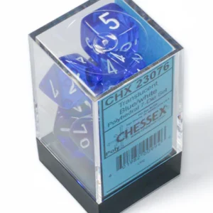 CHESSEX - Translucent - Blue - White - 7 Dice Set